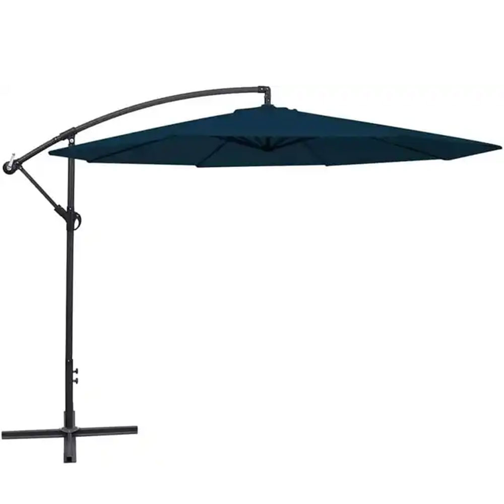 Patio Offset Umbrella Outdoor Cantilever Umbrella Hanging Umbrellas, Fade Resistant Crank & Cross Base UMB-001