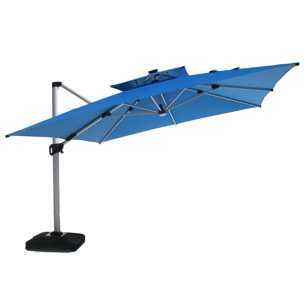 Double Top Roman Umbrella with Solar LED UMB-045