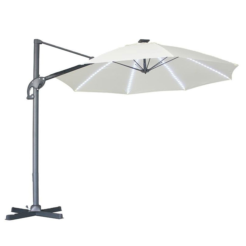 Römischer Regenschirm mit Solar-LED-Fiberglas-Rippe UMB-060