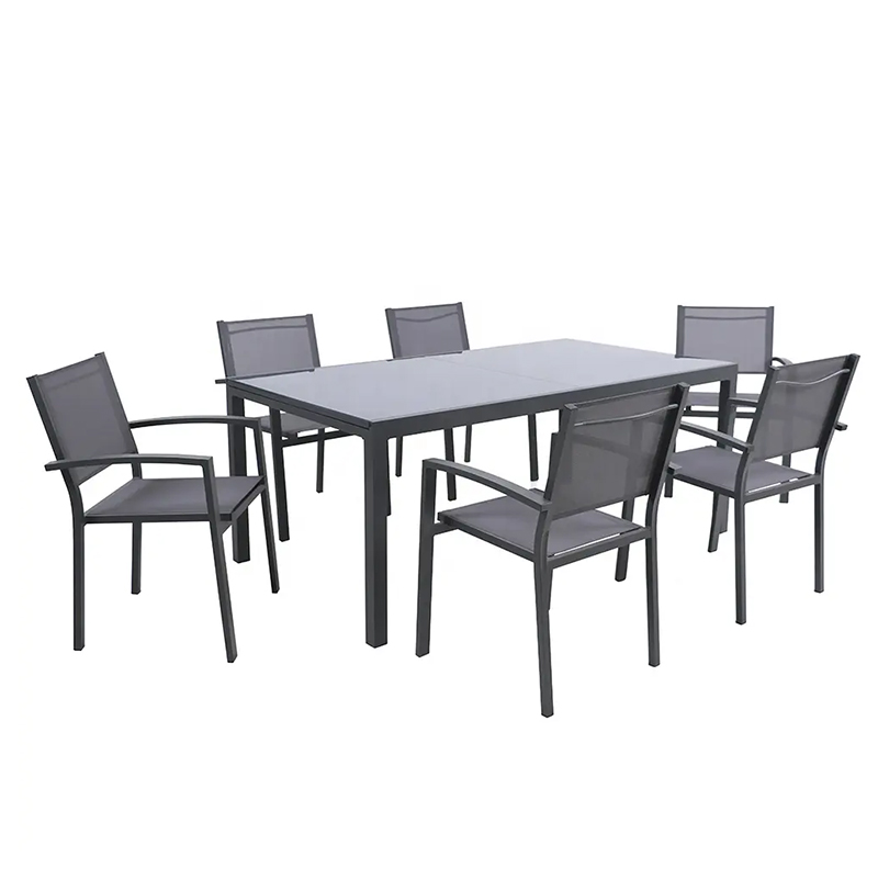 Aluminum Extendable Table Dining Set Metal Garden Furniture FNT-052