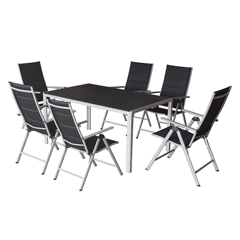 Aluminum Dining Set 7 Piece Folding Chair and Table Furniture Set FNT-2460