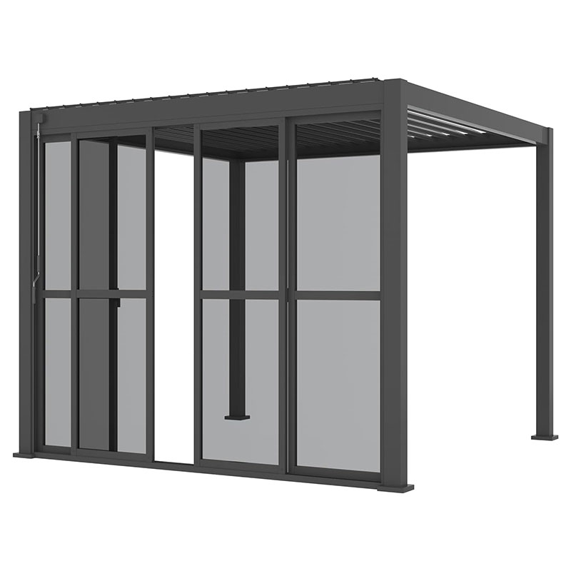 Porte coulissante en PC pour Pergola, porte mobile amovible, installation facile, résistante aux UV